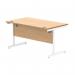 Astin Rectangular Single Upright Cantilever Desk 1400x800x730 Norwegian BeechArctic White KF824343 KF824343