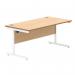 Astin Rectangular Single Upright Cantilever Desk 1600x800x730 Norwegian Beech/Arctic White KF824350 KF824350