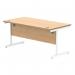 Astin Rectangular Single Upright Cantilever Desk 1600x800x730 Norwegian Beech/Arctic White KF824350 KF824350