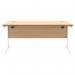 Astin Rectangular Single Upright Cantilever Desk 1600x800x730 Norwegian Beech/Arctic White KF824350 KF824350