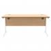 Astin Rectangular Single Upright Cantilever Desk 1600x800x730 Norwegian BeechArctic White KF824350 KF824350