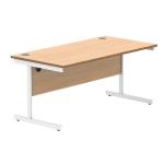 Astin Rectangular Single Upright Cantilever Desk 1600x800x730 Norwegian Beech/Arctic White KF824350 KF824350