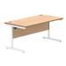 Astin Rectangular Single Upright Cantilever Desk 1600x800x730 Norwegian Beech/Arctic White KF824350 KF824350