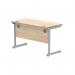 Astin Rectangular Single Upright Cantilever Desk 1200x600x730mm Canadian Oak/Silver KF824367 KF824367