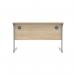 Astin Rectangular Single Upright Cantilever Desk 1200x600x730mm Canadian Oak/Silver KF824367 KF824367