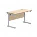 Astin Rectangular Single Upright Cantilever Desk 1200x600x730mm Canadian OakSilver KF824367 KF824367