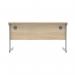 Astin Rectangular Single Upright Cantilever Desk 1400x600x730mm Canadian Oak/Silver KF824374 KF824374