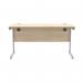 Astin Rectangular Single Upright Cantilever Desk 1400x600x730mm Canadian Oak/Silver KF824374 KF824374