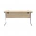 Astin Rectangular Single Upright Cantilever Desk 1400x600x730mm Canadian OakSilver KF824374 KF824374