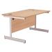 Jemini Beech/Silver 1200mm Rectangular Cantilever Desk KF838075