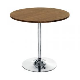 Jemini Bistro Trumpet Table Small 800x800x715mm Walnut/Chrome KF838318 KF838318