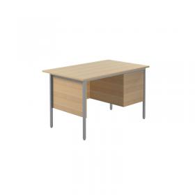 Serrion Rectangular 2 Drawer Pedestal 4 Leg Desk 1200x750x730mm Oak KF838372 KF838372