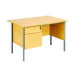 Serrion Rectangular 2 Drawer Pedestal 4 Leg Desk 1200x750x730mm Oak KF838372 KF838372