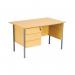 Serrion Rectangular 3 Drawer Pedestal 4 Leg Desk 1200x750x730mm Oak KF838374 KF838374