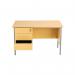 Serrion Rectangular 3 Drawer Pedestal 4 Leg Desk 1200x750x730mm Oak KF838374 KF838374