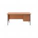 Serrion Rectangular 3 Drawer Pedestal 4 Leg Desk 1500x750x730mm Beech KF838377 KF838377