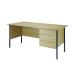 Serrion Rectangular 3 Drawer Pedestal Desk 1500x750x730mm Oak KF838378