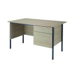 Serrion Warm Maple 1200mm 4 Leg Desk With 2 Drawer Pedestal KF838534 KF838534