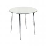 Jemini Bistro Table Round 800x800x740mm WhiteChrome KF838543 KF838543