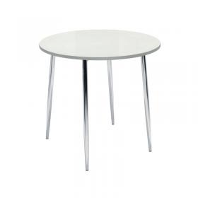 Jemini Bistro Table Round 800x800x740mm WhiteChrome KF838543 KF838543