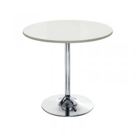 Jemini Bistro Trumpet Table Small 800x800x715mm WhiteChrome KF838544 KF838544