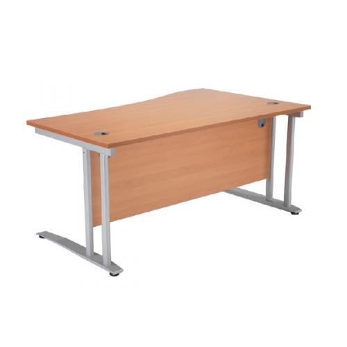 Arista 1600mm Left Hand Beech Wave Desk Dimensions W1600 Kf838640