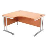 Arista 1800mm Left Hand Oak Radial Desk (Dimensions: W1800 x D600/800 x H720mm) KF838660 KF838660