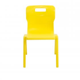 Titan One Piece Classroom Chair 432x407x690mm Yellow (Pack of 10) KF838717 KF838717