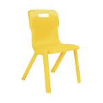 Titan One Piece Classroom Chair 482x510x829mm Yellow (Pack of 10) KF838722 KF838722