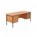 Serrion Rectangular Double Pedestal 4 Leg Desk 1800x750x730mm Bavarian Beech KF838755 KF838755