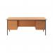 Serrion Rectangular Double Pedestal 4 Leg Desk 1800x750x730mm Bavarian Beech KF838755 KF838755