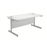 Jemini White/Silver 1400mm Rectangular Cantilever Desk KF838773 KF838773