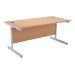 Jemini Oak/Silver 1400mm Rectangular Cantilever Desk KF838783