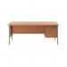 Serrion Rectangular 2 Drawer Pedestal 4 Leg Desk 1800x750x730mm Beech KF838790 KF838790
