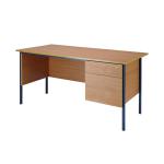 Serrion Rectangular 2 Drawer Pedestal 4 Leg Desk 1800x750x730mm Beech KF838790 KF838790