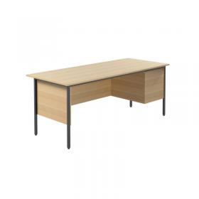 Serrion Rectangular 2 Drawer Pedestal 4 Leg Desk 1800x750x730mm Oak KF838798 KF838798