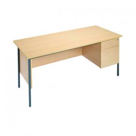 Serrion Rectangular 2 Drawer Pedestal 4 Leg Desk 1800x750x730mm Oak KF838798 KF838798