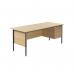 Serrion Rectangular 3 Drawer Pedestal 4 Leg Desk 1800x750x730mm Oak KF838811 KF838811