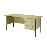 Serrion Rectangular 3 Drawer Pedestal 4 Leg Desk 1800x750x730mm Oak KF838811 KF838811