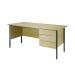 Serrion Rectangular 3 Drawer Pedestal Desk 1800x750x730mm Oak KF838811