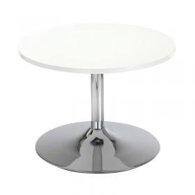 Jemini Bistro Table with Trumpet Base Low600x600x420mm White KF838812 KF838812