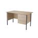 Serrion Warm Maple 1800mm 4 Leg Desk with 3 Drawer Pedestal KF838815