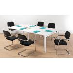 Arista White 2.4M Bench Boardroom Table (Dimensions: W2400 x D1200 x H730mm) KF838861 KF838861