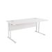 First Rectangular Cantilever Desk 1200mm White with White Leg KF838899