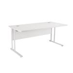First Rectangular Cantilever Desk 1400mm White with White Leg KF838902 KF838902