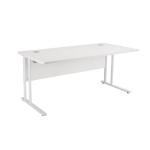 First Rectangular Cantilever Desk 1600mm White with White Leg KF838905 KF838905