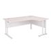 First Radial Right Hand Cantilever Desk 1600mm White with White Leg KF838914