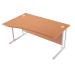 First Wave Left Hand Cantilever Desk 1600mm Beech with White Leg KF838921