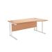 First Wave Right Hand Cantilever Desk 1600mm Beech with White Leg KF838922