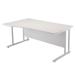 First Wave Left Hand Cantilever Desk 1600mm White with White Leg KF838925